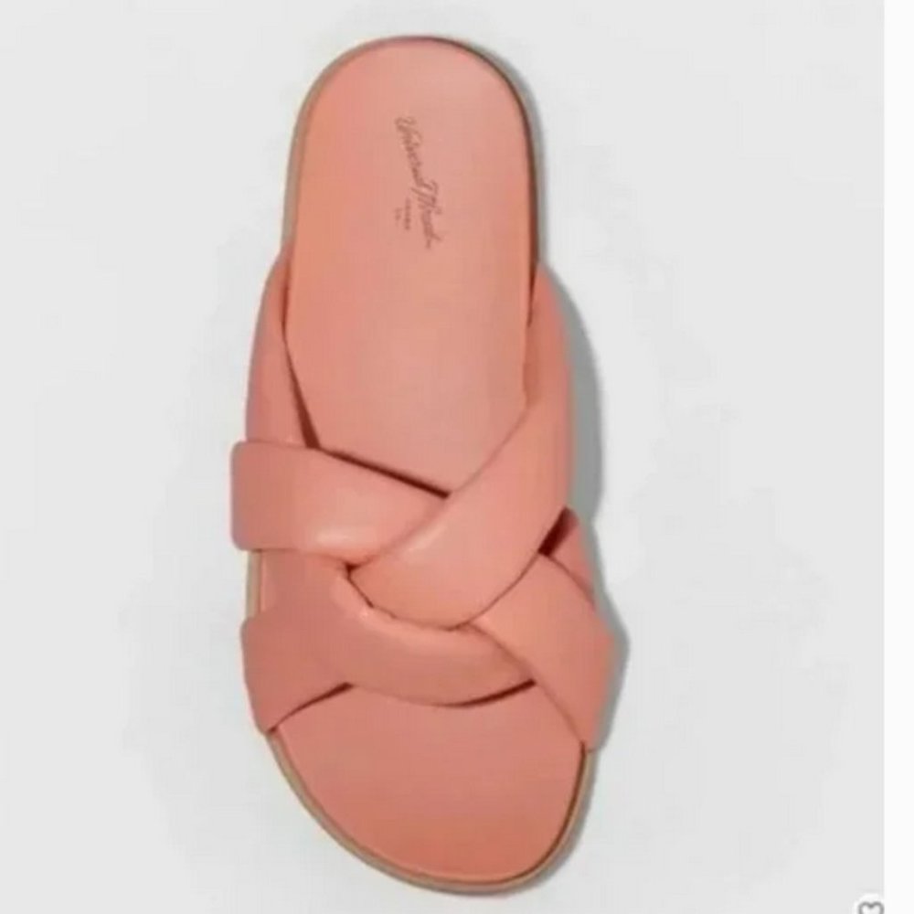 Women's Cosette Padded Slide Sandals - Universal Thread™ Coral 8 - Picture 3 of 9